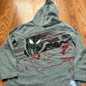 Boys long sleeve top with a hood